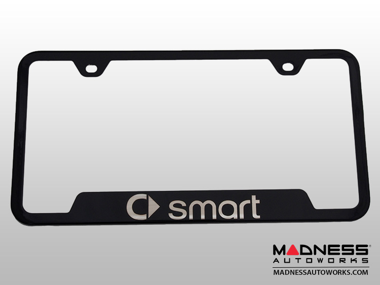 smart fortwo License Plate Frame (w/ Cut Outs for Tags) Black w